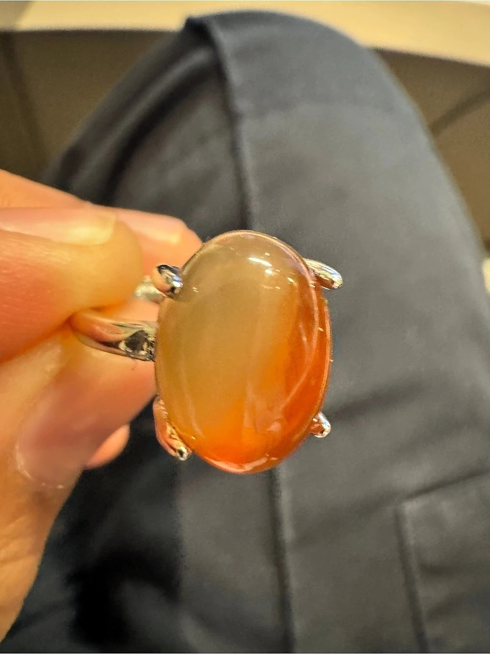 CARNELIAN Natural stone Cabochon Statement Ring